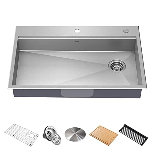 Kraus KWT310-33/5.5 ADA workstation drop-in sink — product photograph